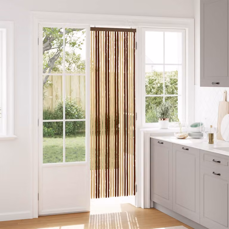vidaXL Tenda a strisce in chenille marrone e beige, L: 56 cm, H: 200 cm