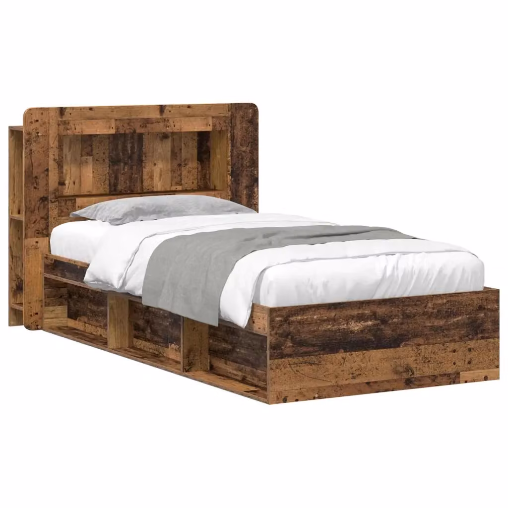 Letto con contenitore vidaXL in legno color marrone L: 75 cm, P: 190 cm, H: 93,5 cm – 2