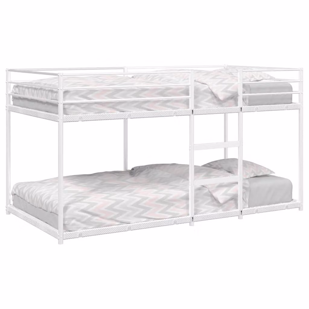 Letto a castello in metallo vidaXL per bambini, colore bianco, L/P/H: 200 x 100 x 175 cm