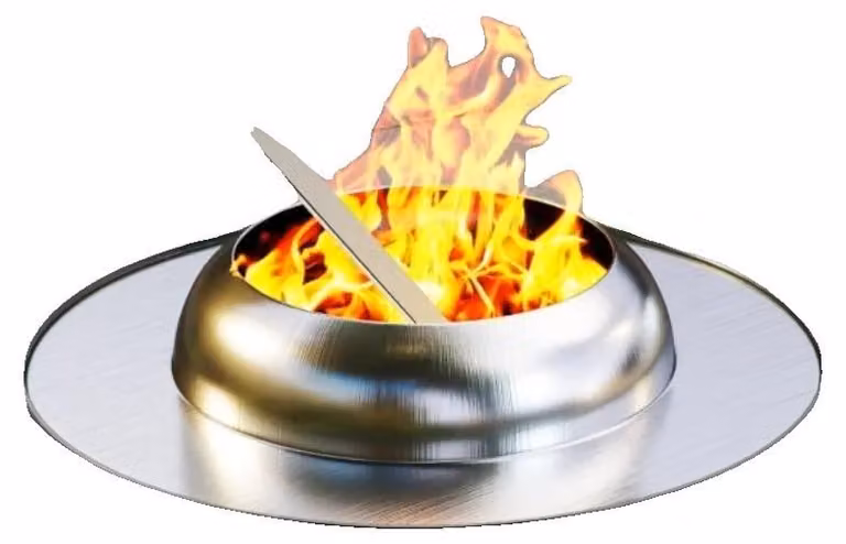 Ciotola per il fuoco, in acciaio inossidabile, diametro 16 cm, altezza 25 cm, portatile, senza fumo