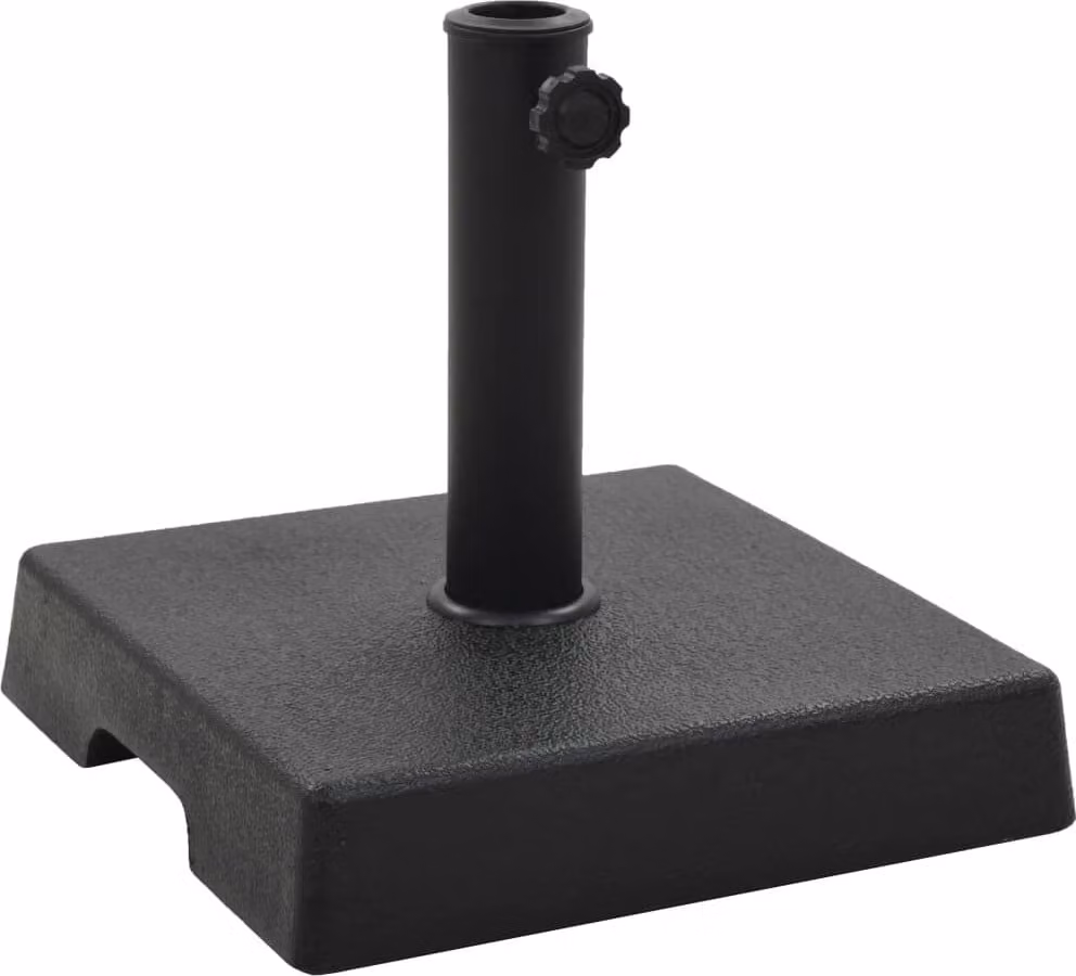 The Living Store Base quadrata per ombrellone 8 kg Resina poliuretanica nera