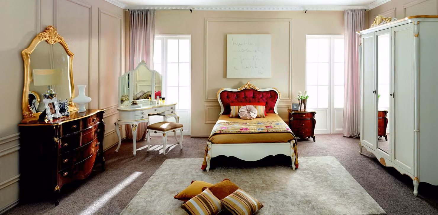 Italienische Möbel Design Luxus Bett Swarovski Kristallsteine Stil Barock Betten