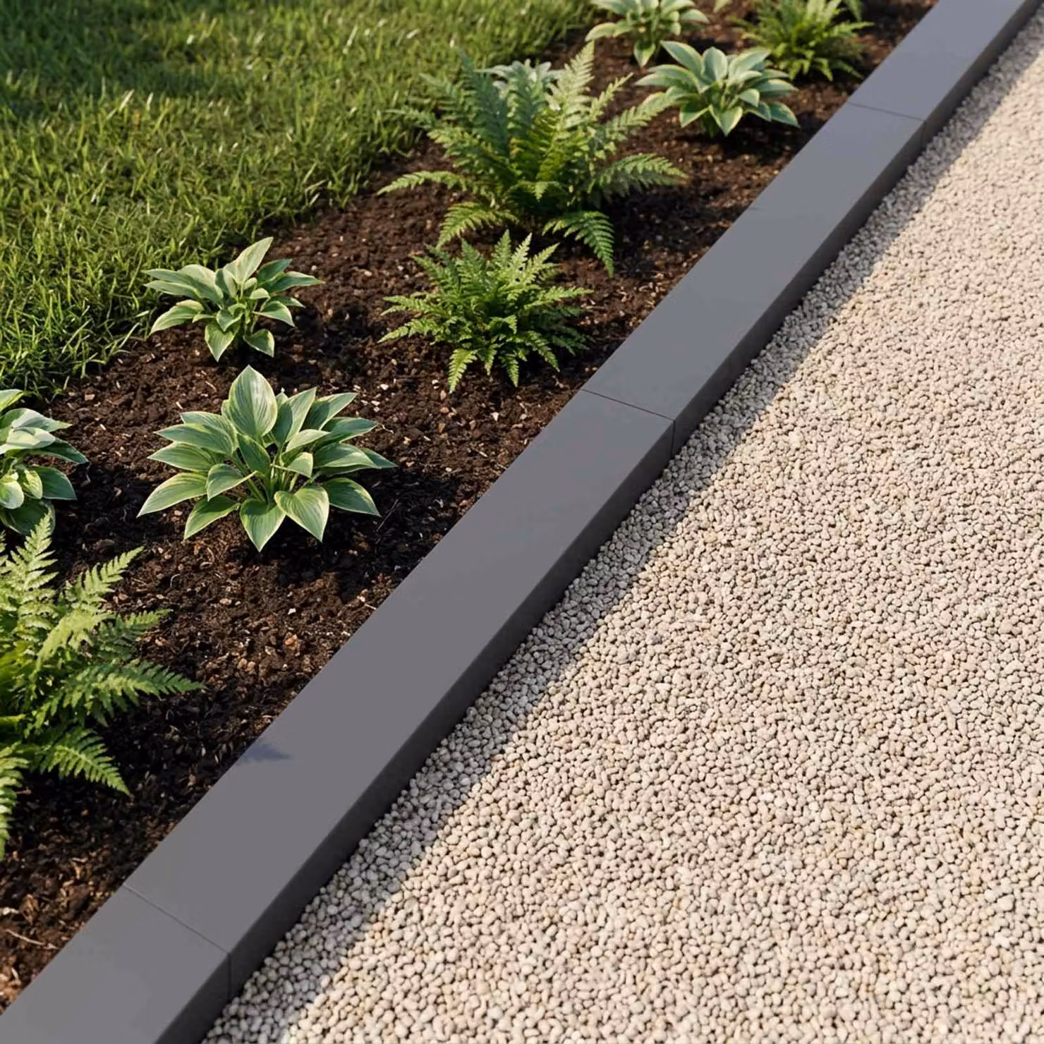 Set di 20 profili di copertura per giardino vidaXL in acciaio colore antracite L 100 cm x P 10 cm x H 5 cm