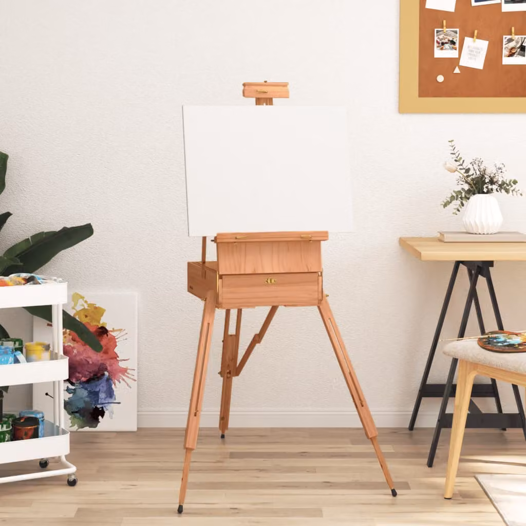Cavalletto professionale vidaXL in legno di faggio color marrone H x L x P: 173 x 81 x 121 cm