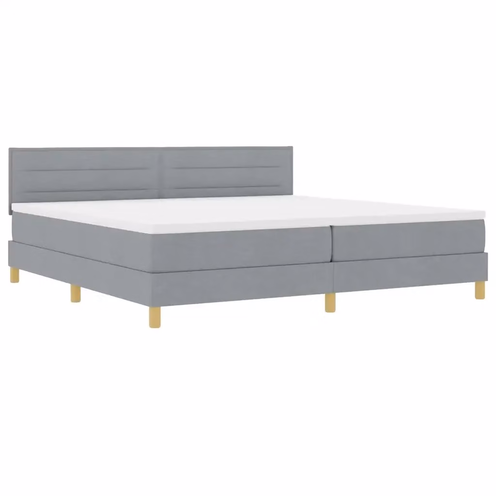 Letto moderno vidaXL in tessuto grigio con illuminazione LED sottostante e porta di ricarica USB, L/P/H: 200 x 200 x 203 cm – 2