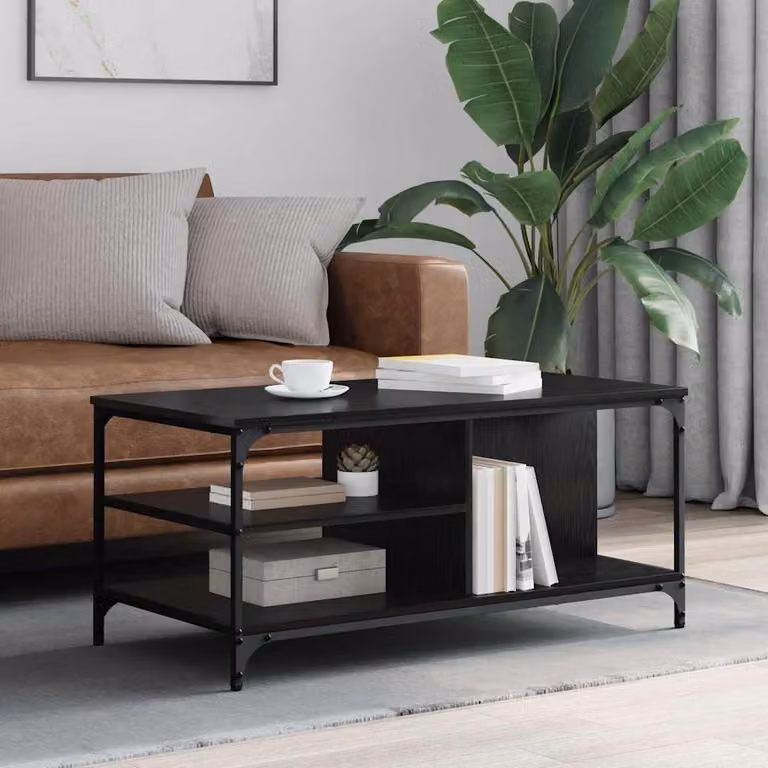 Maison Exclusive - Tavolino da salotto effetto rovere nero 100 x 50 x 45 cm Materiale ligneo