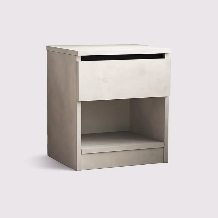 Kanuka - Comodino moderno color grigio pietra con 1 cassetto