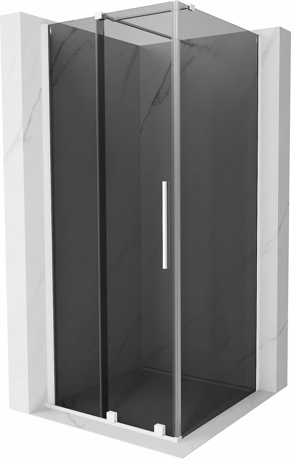 Mexen Velar cabina doccia scorrevole 120 x 120 cm, grafite, bianco - 871-120-120-41-20