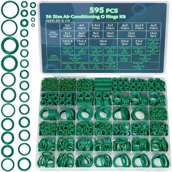 Set di O-ring per impianti di climatizzazione, 36 pezzi, con guarnizioni per compressori e per la riparazione degli impianti di climatizzazione delle automobili.