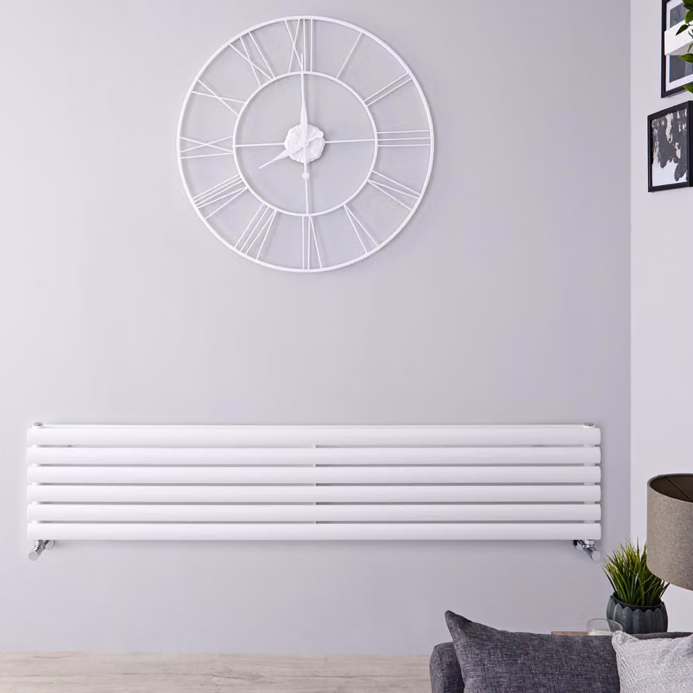 Radiatore di Design Orizzontale - Pannello Doppio - 354mm x 1600mm - Bianco - Revive