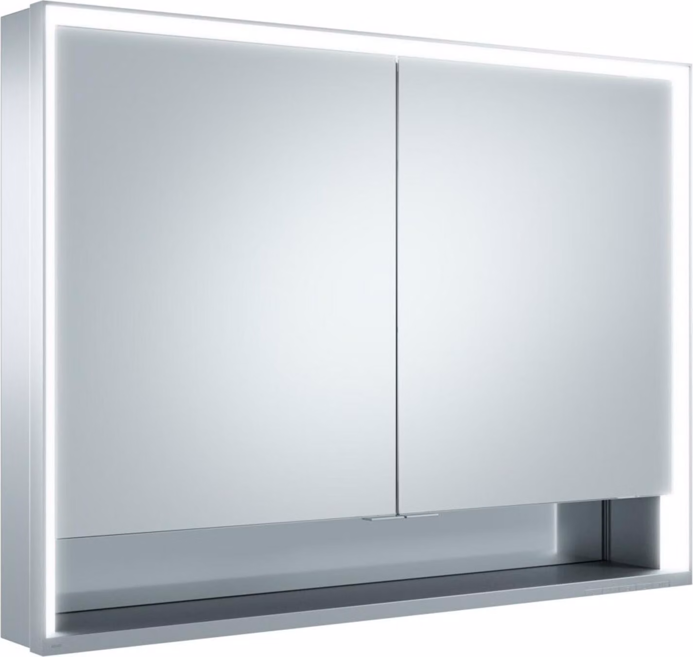 KEUCO Royal Lumos armoire de toilette murale 2 portes, porte courte, étagère ouverte, 1000mm, 14324171301, 14324171301