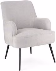 Poltrona lounge moderna Yes Everyday in tessuto grigio con braccioli e struttura in metallo e plastica