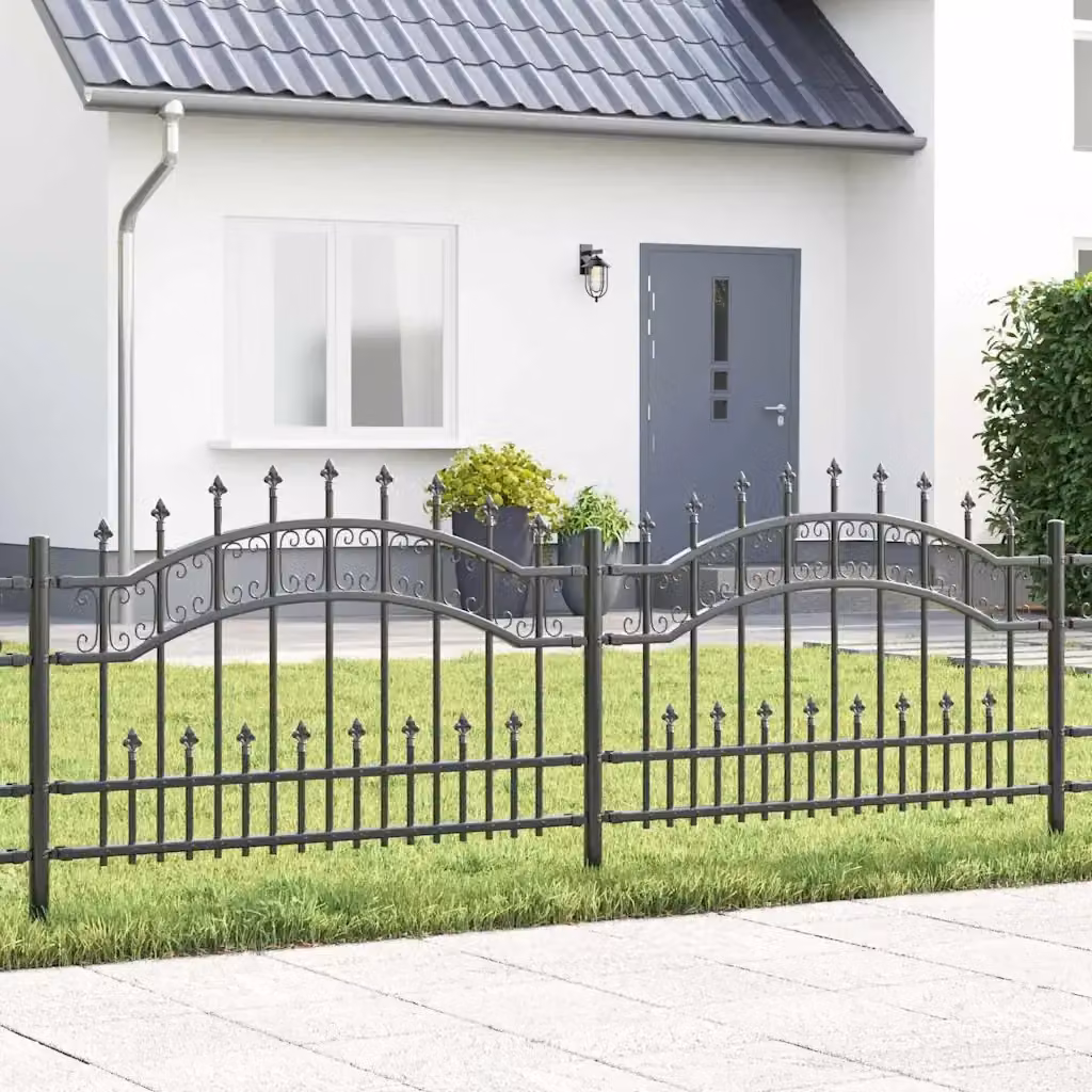 Recinzione per giardino KAMPEN in acciaio verniciato a polvere Grigio L: 240 cm, H: 118 cm – 2