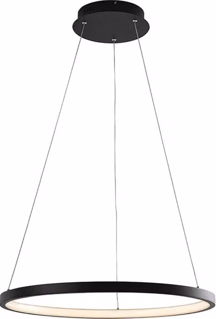 ZERUM Sospensione LED 32W 3000K Nero - Lampada Anello in Alluminio IP20 Design Minimale per Ambienti Moderni - Rossini Group
