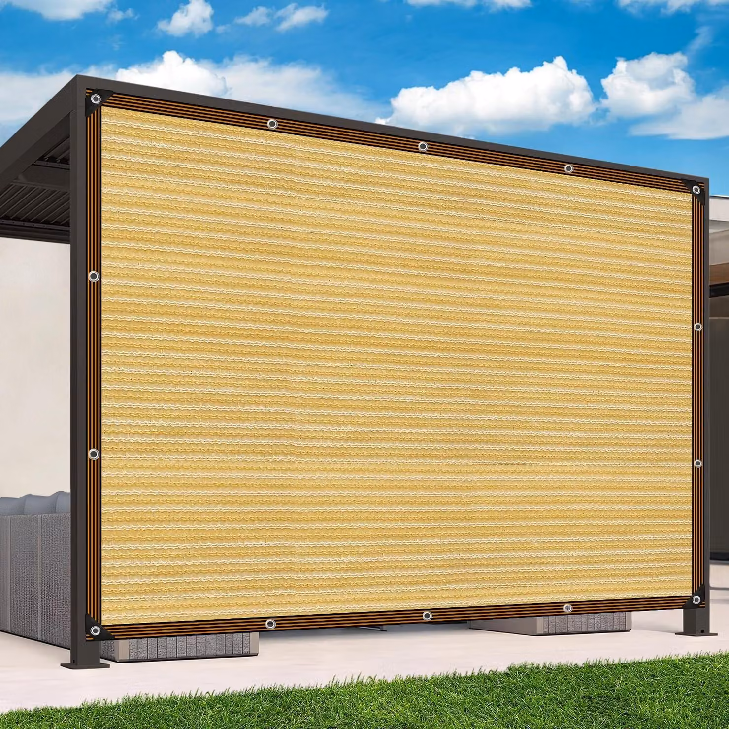 Solidchoice - Tenda parasole 2x2 metri con occhielli, adatta per uso esterno