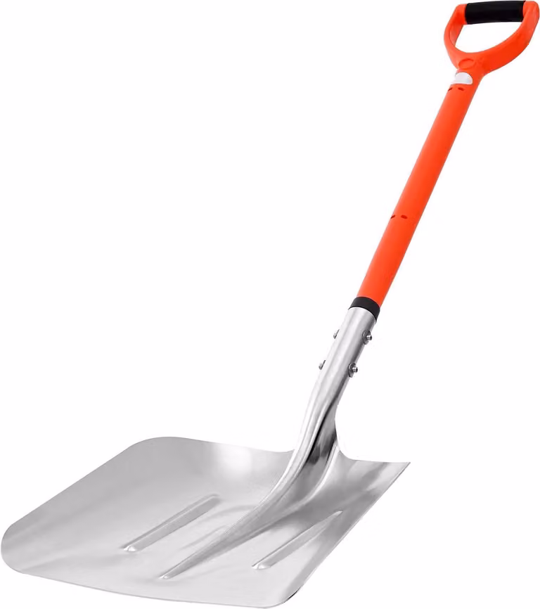 Pala da neve - Pala da neve in lega di alluminio - Lama 35 x 40 cm - Impugnatura a D - Leggera e robusta - Portatile - Per auto, giardino e campeggio