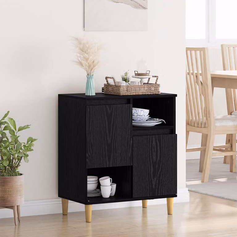 Credenza moderna vidaXL in legno ingegnerizzato nero L 60 x P 35 x H 70 cm
