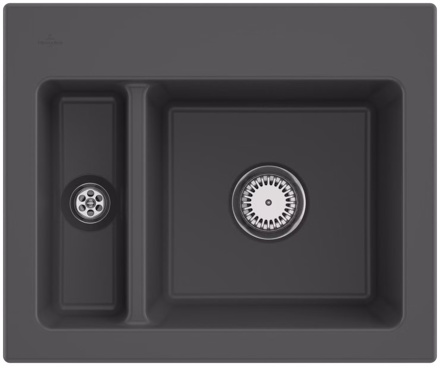 Lavello da cucina Villeroy&Boch, lavello da cucina Subway 60 XM Graphite 620x510mm, larghezza base 60cm