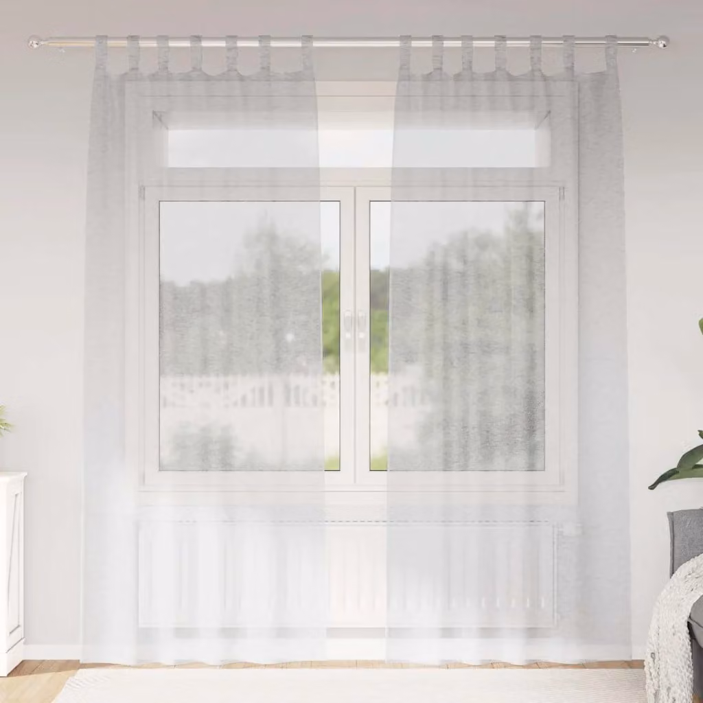 Set di 2 tendine velate vidaXL in poliestere, colore grigio, L: 225 cm x H: 140 cm