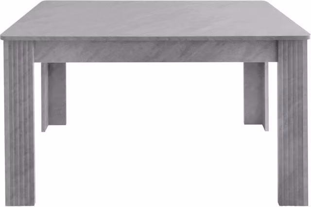 Tavolo da pranzo rettangolare in truciolato con finitura effetto cemento, 130 kg capacità, design moderno con gambe robuste in legno