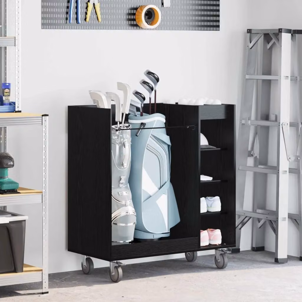 Armadio per golf con ruote DESIGN IN in rovere e nero, L: 90 cm, P: 45 cm, H: 98 cm – 2