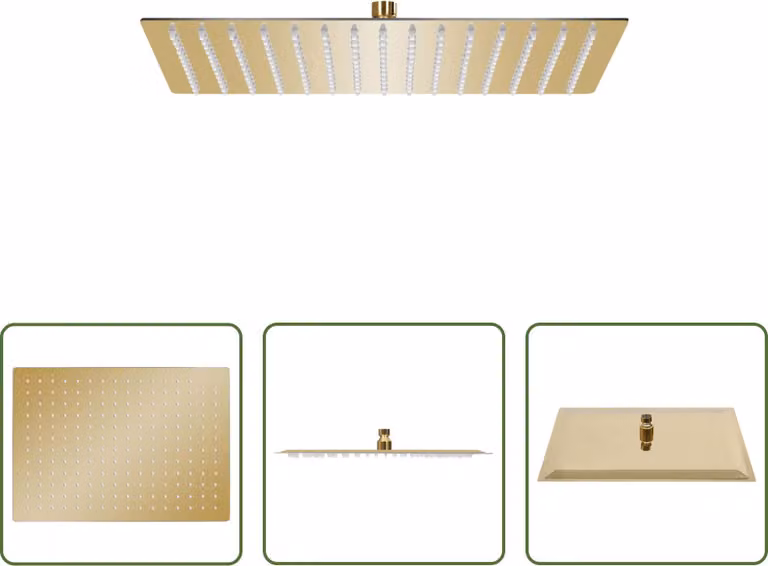 The Living Store Doccia a pioggia in acciaio inox 40x30 cm rettangolare dorata