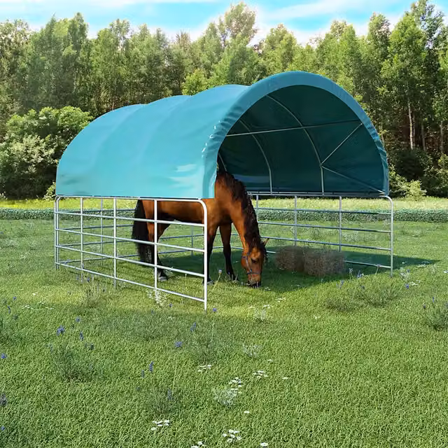 Tenda per bestiame in PVC e acciaio Videx colore verde L/P: 3,7 x 3,7 m