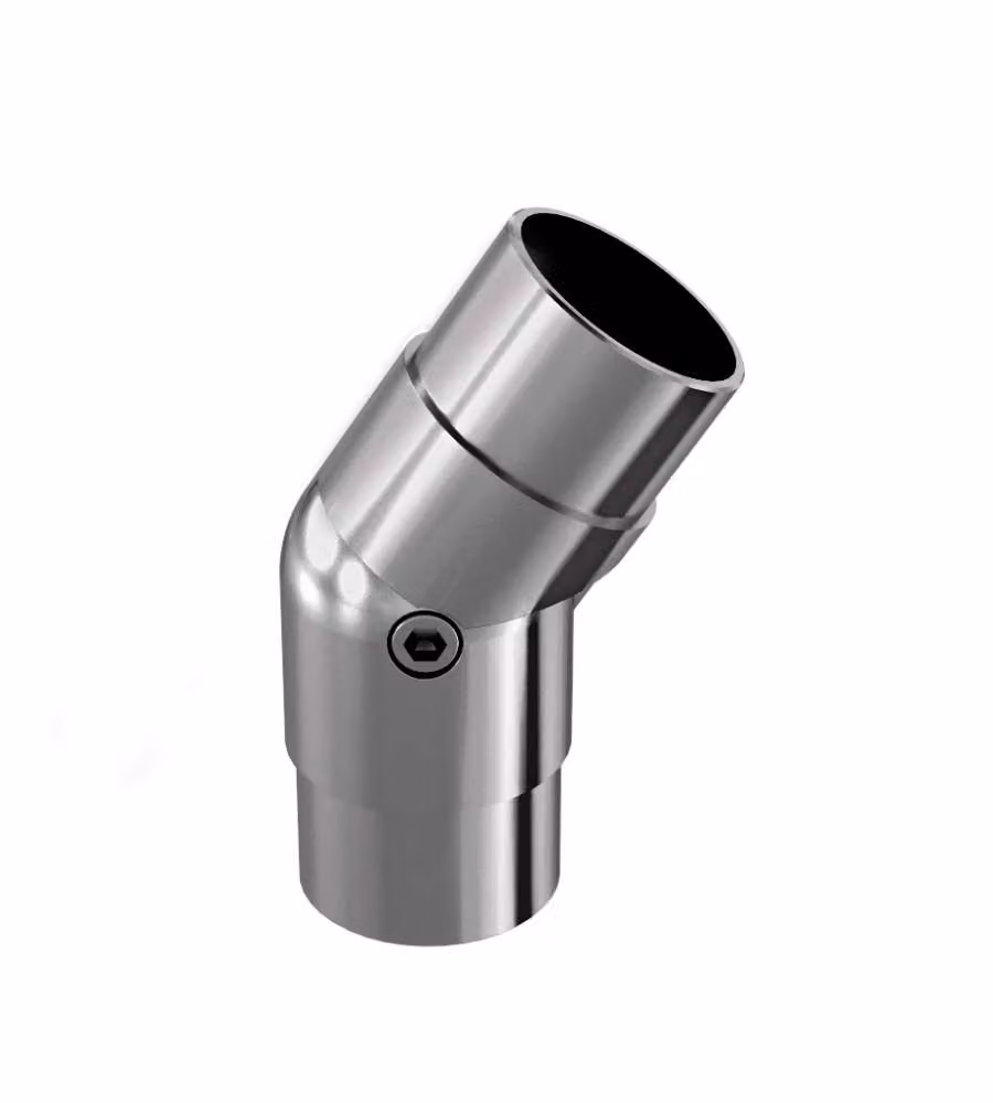 Giunto inox regolabile per corrimano in legno