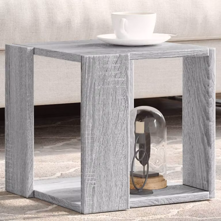 vidaXL Tavolino da Salotto Moderno Grigio in Legno e MDF L/P/H: 32 x 32 x 30 cm