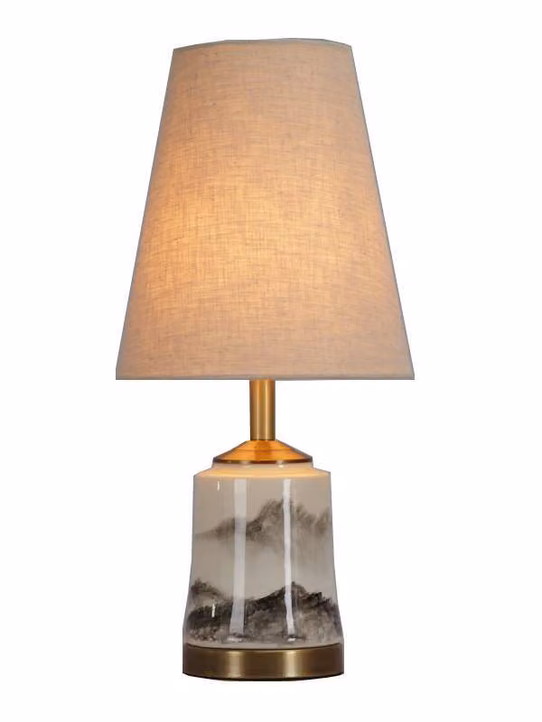 Fine Asianliving Lampada da tavolo cinese in porcellana con paralume E27 Lampada da tavolo orientale in Vetroceramica Lampade da comodino camera da letto soggiorno