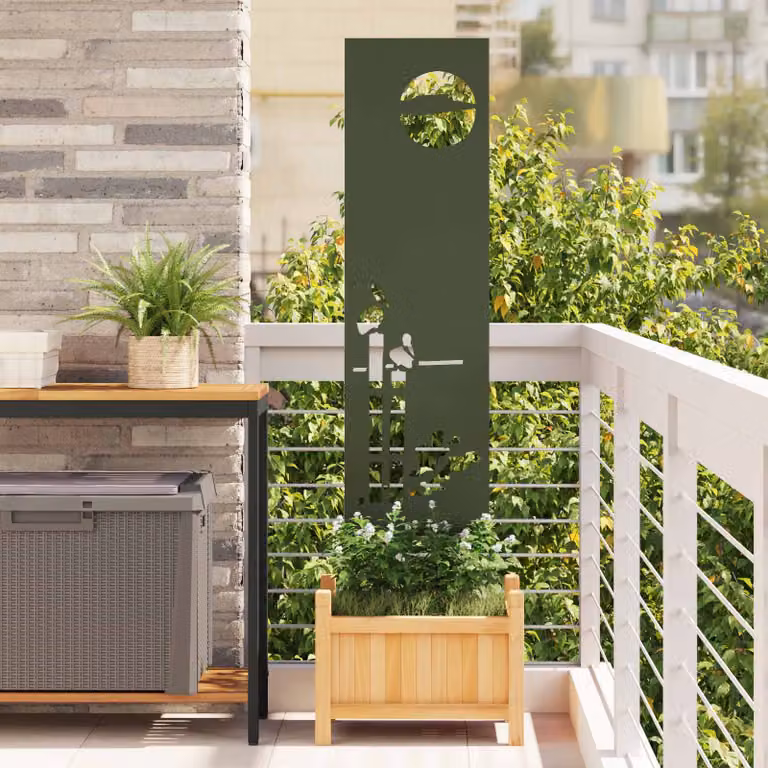 Paravent per privacy in giardino vidaXL in acciaio verde, L 32 cm x H 140 cm