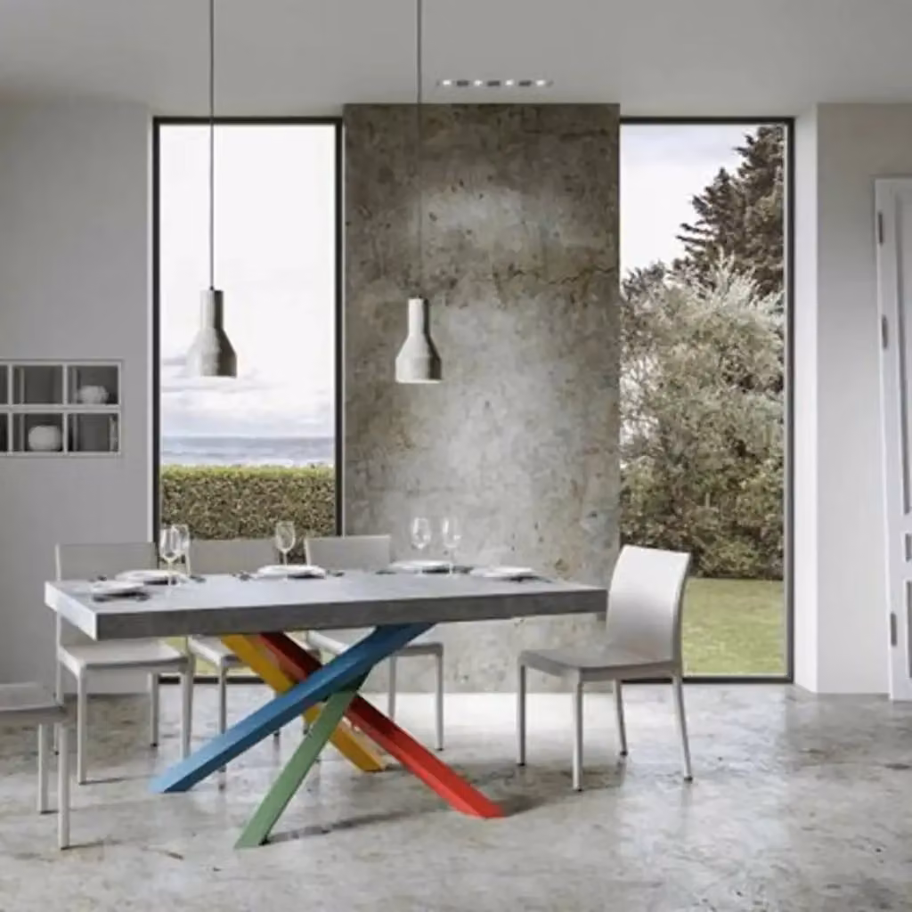 Tavolo allungabile Itamoby Volantis rettangolare colore grigio con gambe a X in metallo L: 180-440 cm, P: 90 cm – 2