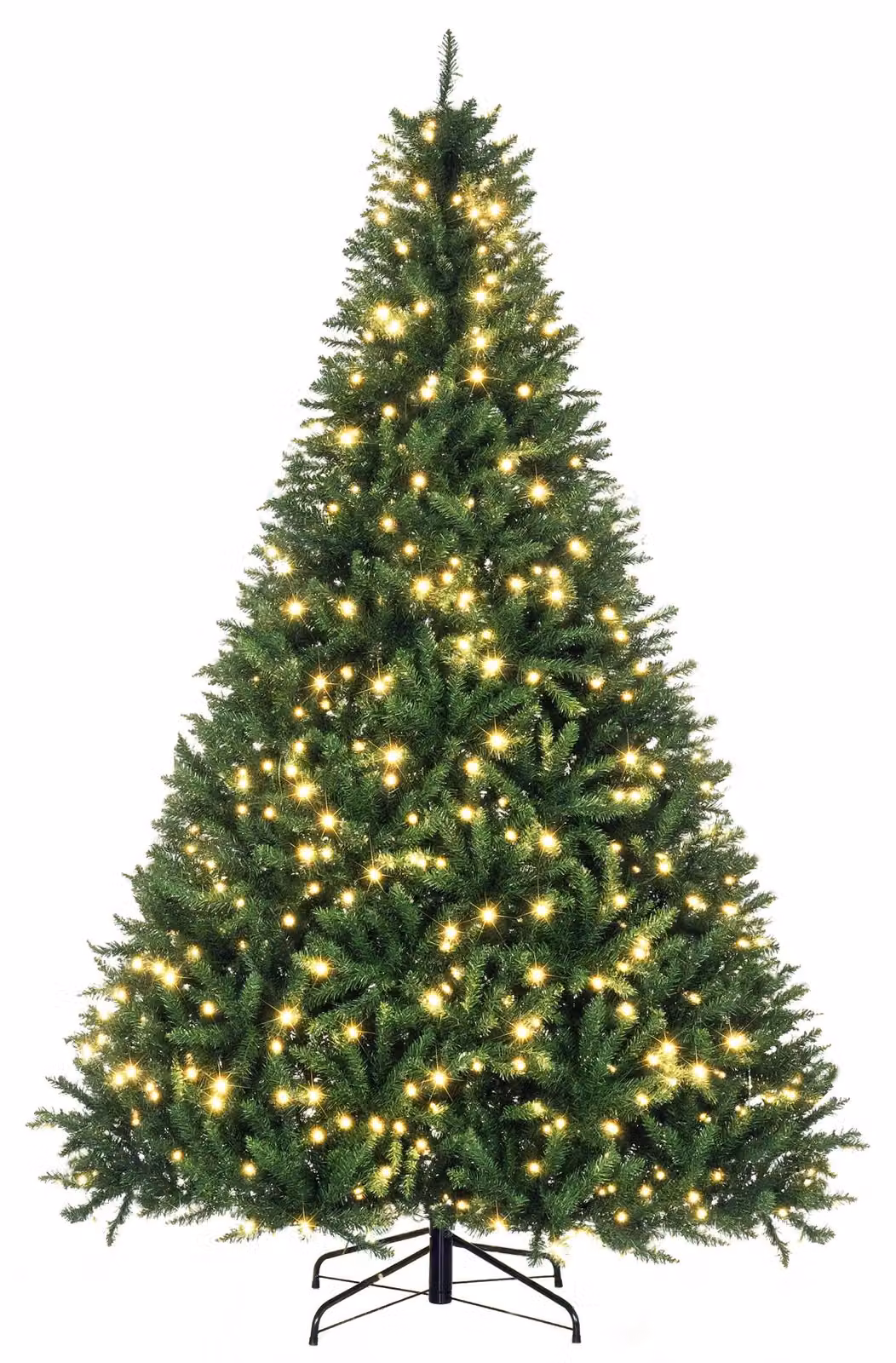 Albero di Natale, 700 LED bianco caldo, 2154 rami, ignifugo, plastica/metallo, 210 x 142 cm, verde