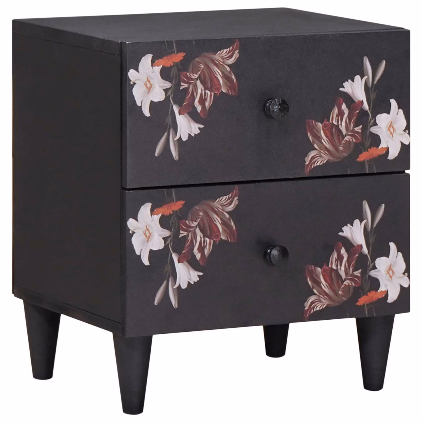 Comodino moderno vidaXL in legno di mango massello marrone L: 40 cm, P: 33 cm, H: 46 cm