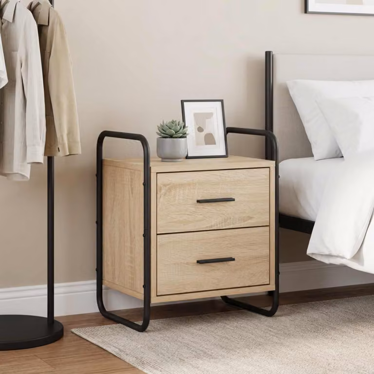 vidaXL Mobiletto da Letto Appeso Rovere Sonoma, L 40 cm x P 30 cm x H 50 cm