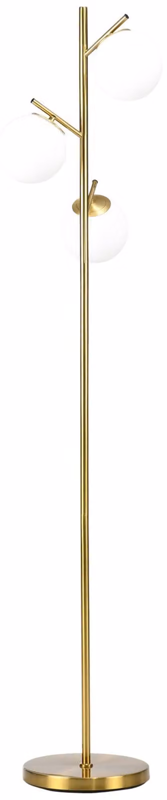Lampada da Terra Moderna Ø27x159 cm con 3 Punti Luce in Acciaio e Vetro Oro