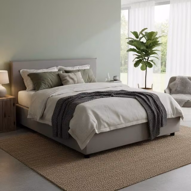 Letto Matrimoniale Anassimene Talamo Italia con Materasso e Contenitore a Alzata, Grigio, L/P: 160 x 200 cm – 1