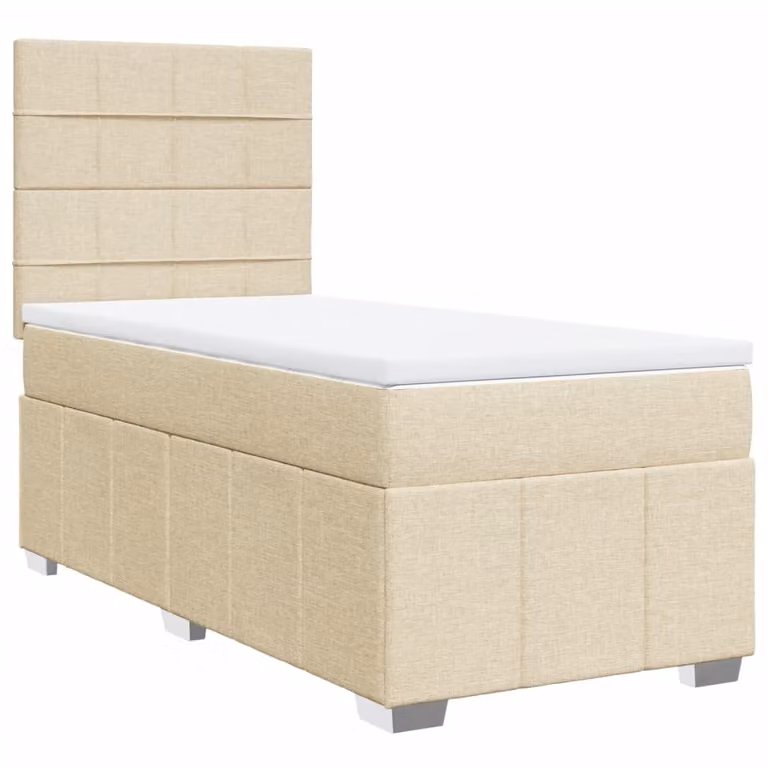 Giroletto a Molle con Materasso Crema 90x200 cm inTessuto