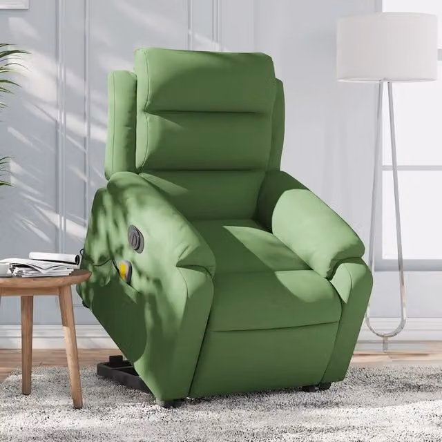 Poltrona Alzapersona con Assistenza Elettrica vidaXL in Velluto Verde per Senior