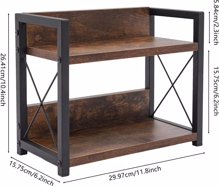 Ripiano portaoggetti in legno per la cucina - Carrello su ruote - Struttura in metallo - Antiscivolo - Ideale per pentole, padelle e stoviglie