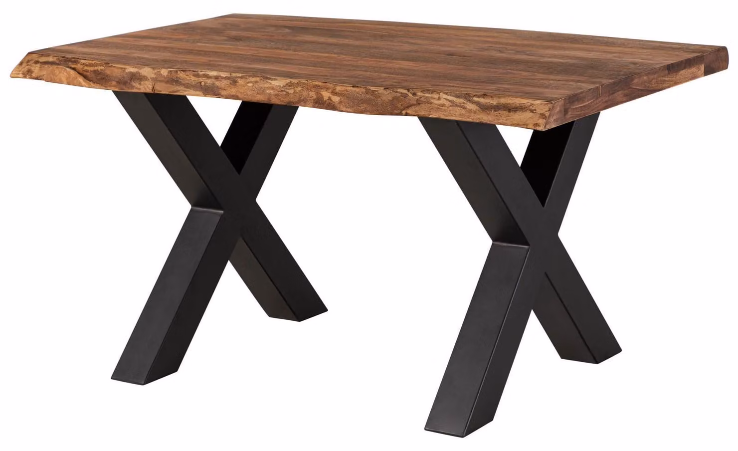MASSIVMOEBEL24 | FREEFORM 5 tavolo da pranzo in legno di sheesham - verniciato grigio / gambe in ferro X antracite lucido 140x90