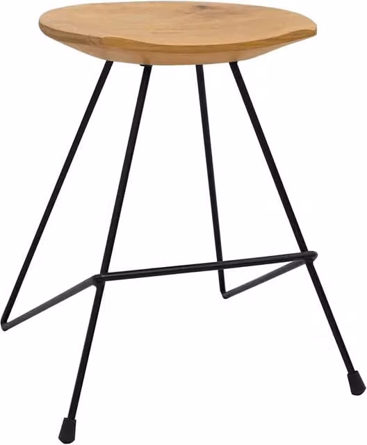 Set di 2 sgabelli in legno massello di teak color marrone CFW9280608