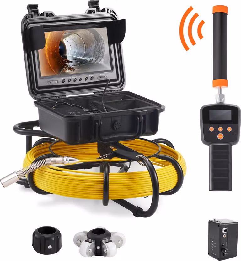 Macchina fotografica di ispezione del tubo 50m 720P macchina fotografica della fogna 512Hz macchina fotografica dell'endoscopio del localizzatore 12V 4500mAh batteria al litio 6hour macchina fotografica di ispezione del tubo