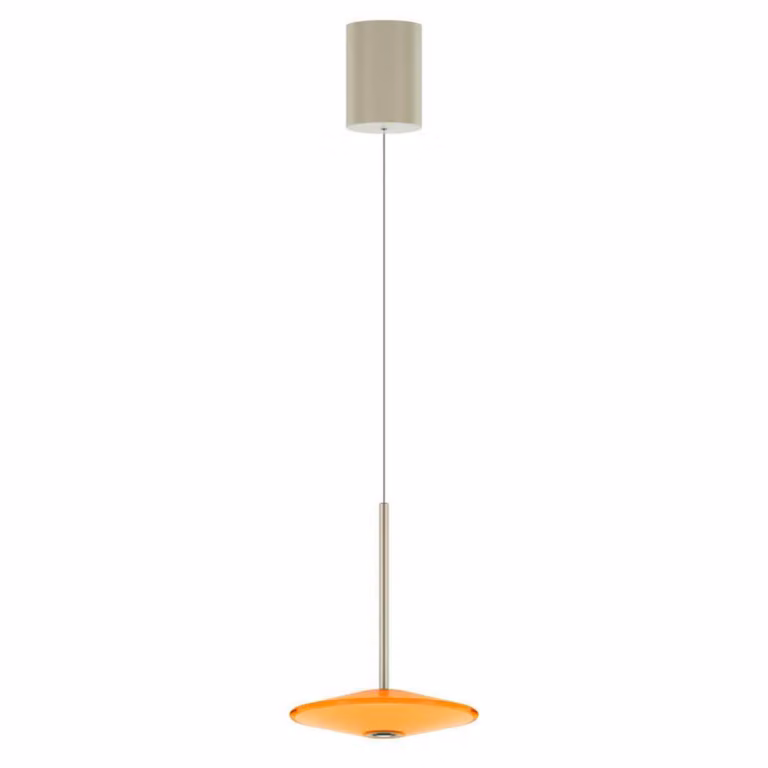 LOOM DESIGN Lampada LED a sospensione Solene, arancione, vetro, Ø 20 cm, dimmerabile, Giallo / Arancione, Soggiorno / Sala da pranzo, Vetro, Moderno