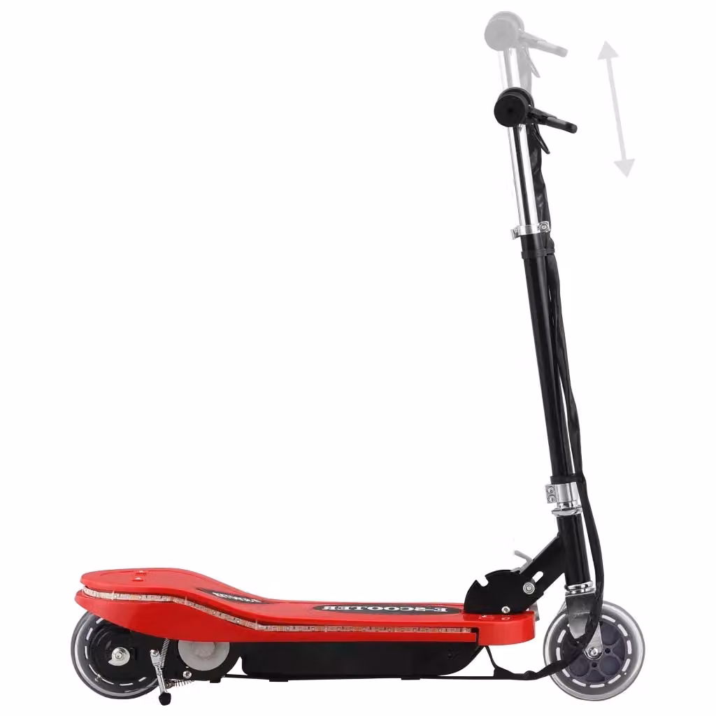 Monopattino elettrico pieghevole vidaXL con batteria ricaricabile e luci, rosso e nero – 2
