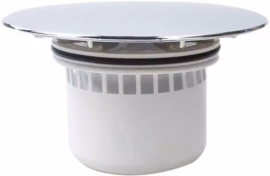 Copri-doccia in plastica, cromato, 121 mm, con vaschetta, altezza: 68 mm