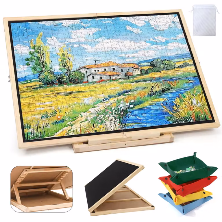 Solidchoice - Tavolo pieghevole per puzzle con 4 scomparti di smistamento