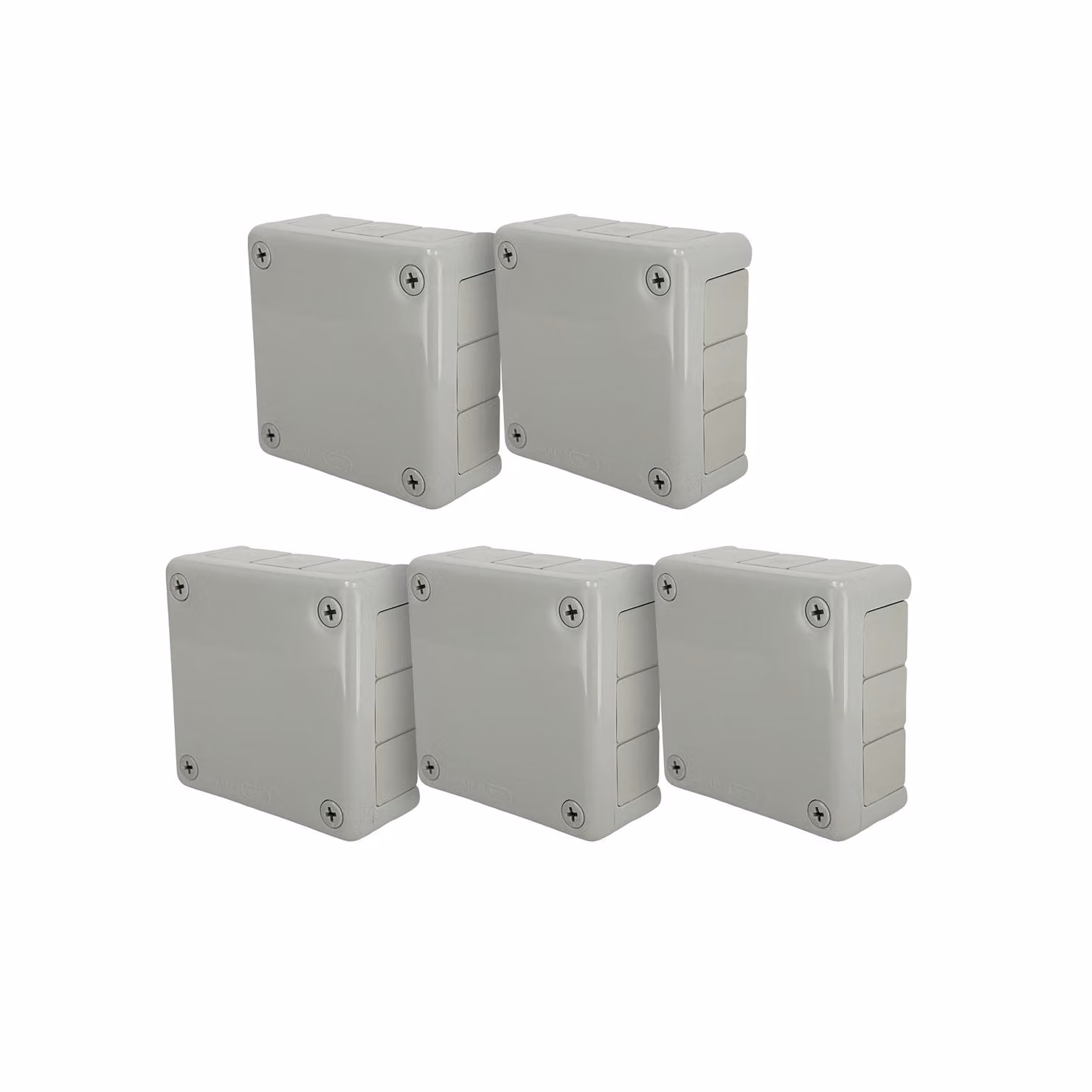 5x scatola da incasso 98x98x42mm IP55 con 12 ingressi in gomma grigio VP-41 EDO777927 EDO Technic