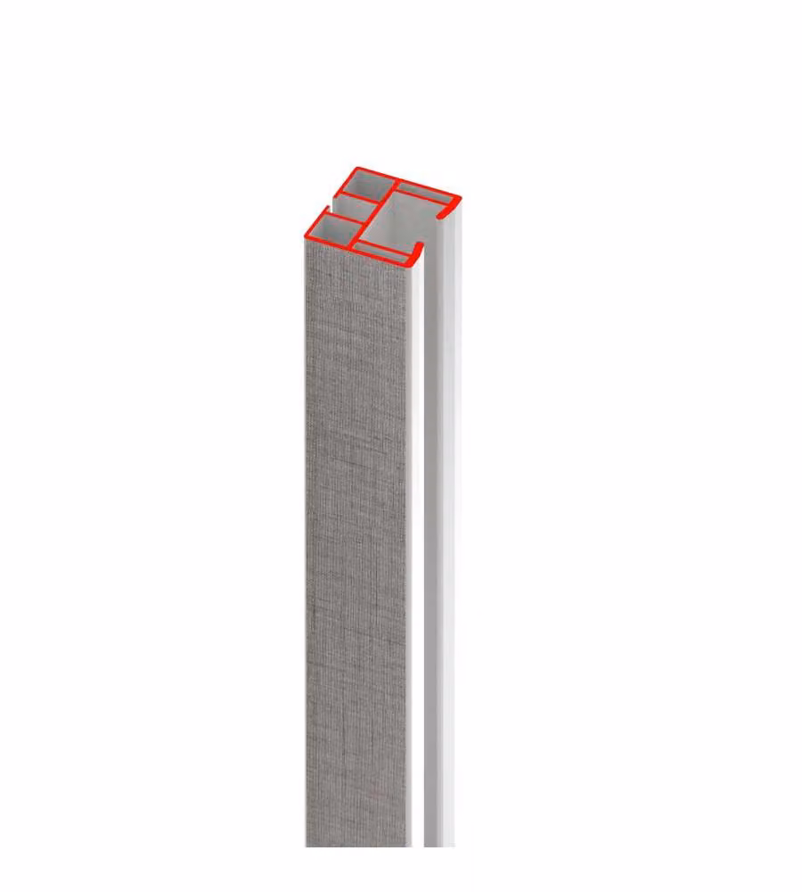 Binario scorrimento per porte a soffietto PVC 180 cm grigio tessuto