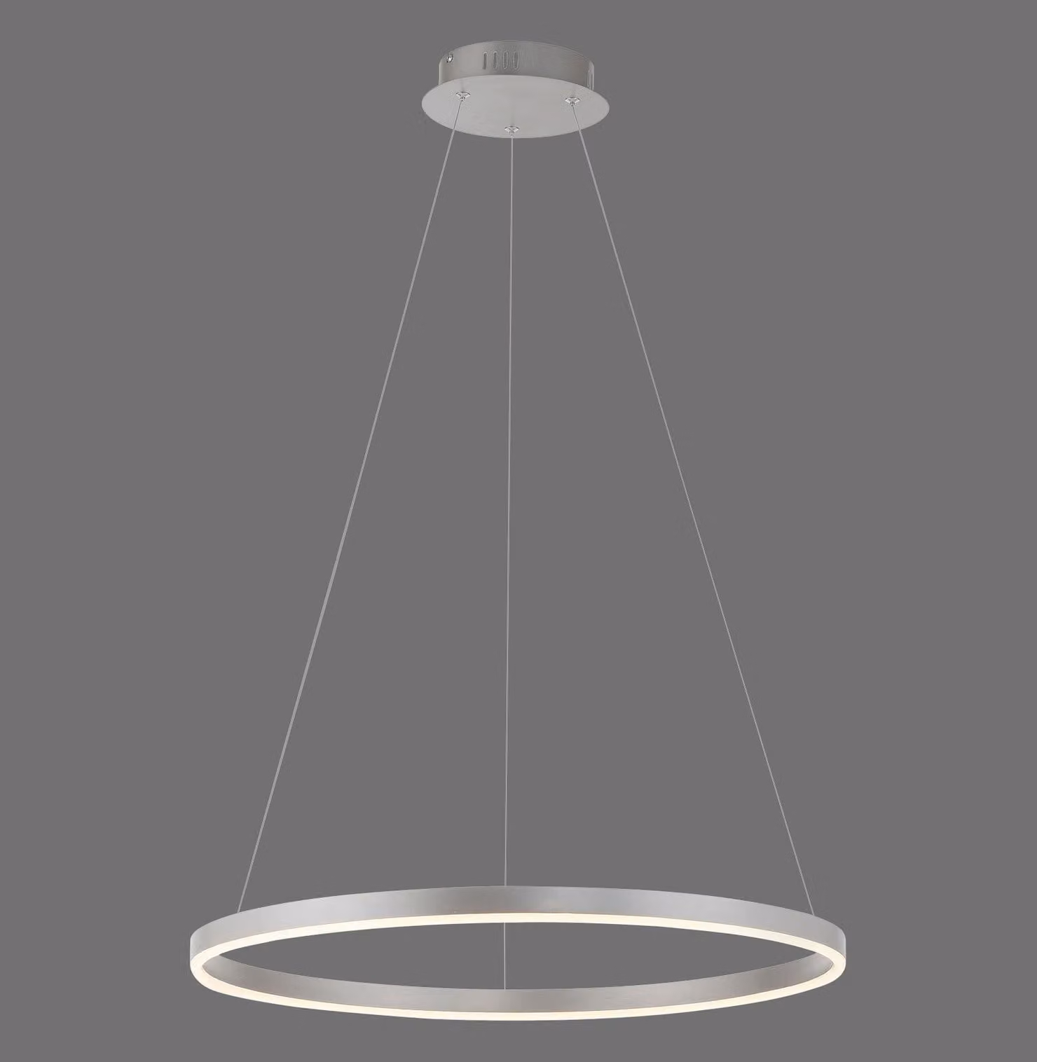 Lampada a sospensione a LED - grigio argento - bianco - metallo - plastica - 1 luce - 58 x 120 cm - dimmerabile